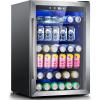 imageAntarctic Star 18L Beverage Refrigerator Cooler 24Can Mini Fridge with Quiet Compressor LED LightFreestanding Small Fridge with Electronic Temperature Control for Home and Bar4061 Silver