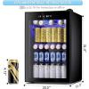 imageAntarctic Star 18L Beverage Refrigerator Cooler 24Can Mini Fridge with Quiet Compressor LED LightFreestanding Small Fridge with Electronic Temperature Control for Home and Bar4061 Black