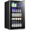 imageAntarctic Star 18L Beverage Refrigerator Cooler 24Can Mini Fridge with Quiet Compressor LED LightFreestanding Small Fridge with Electronic Temperature Control for Home and Bar4061 Black
