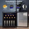 imageAntarctic Star 24 Bottle Wine CoolerCabinet Beverage Refrigerator Small Mini Wine Cellar Beer Soda Clear Glass Door Bar Fridge Quiet Operation Compressor Adjust Temp Control Freestanding 24 Cu ftBlack