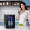 imageAntarctic Star 24 Bottle Wine CoolerCabinet Beverage Refrigerator Small Mini Wine Cellar Beer Soda Clear Glass Door Bar Fridge Quiet Operation Compressor Adjust Temp Control Freestanding 24 Cu ftBlack