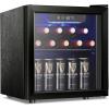 imageAntarctic Star 24 Bottle Wine CoolerCabinet Beverage Refrigerator Small Mini Wine Cellar Beer Soda Clear Glass Door Bar Fridge Quiet Operation Compressor Adjust Temp Control Freestanding 24 Cu ftBlack
