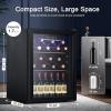 imageAntarctic Star 24 Bottle Wine CoolerCabinet Beverage Refrigerator Small Mini Wine Cellar Beer Soda Clear Glass Door Bar Fridge Quiet Operation Compressor Adjust Temp Control Freestanding 24 Cu ftBlack