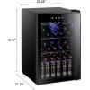 imageAntarctic Star 24 Bottle Wine CoolerCabinet Beverage Refrigerator Small Mini Wine Cellar Beer Soda Clear Glass Door Bar Fridge Quiet Operation Compressor Adjust Temp Control Freestanding 24 Cu ftBlack