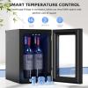 imageAntarctic Star 24 Bottle Wine CoolerCabinet Beverage Refrigerator Small Mini Wine Cellar Beer Soda Clear Glass Door Bar Fridge Quiet Operation Compressor Adjust Temp Control Freestanding 24 Cu ftBlack