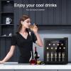 imageAntarctic Star 24 Bottle Wine CoolerCabinet Beverage Refrigerator Small Mini Wine Cellar Beer Soda Clear Glass Door Bar Fridge Quiet Operation Compressor Adjust Temp Control Freestanding 24 Cu ftBlack
