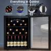 imageAntarctic Star 24 Bottle Wine CoolerCabinet Beverage Refrigerator Small Mini Wine Cellar Beer Soda Clear Glass Door Bar Fridge Quiet Operation Compressor Adjust Temp Control Freestanding 24 Cu ftBlack