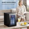 imageAntarctic Star 24 Bottle Wine CoolerCabinet Beverage Refrigerator Small Mini Wine Cellar Beer Soda Clear Glass Door Bar Fridge Quiet Operation Compressor Adjust Temp Control Freestanding 24 Cu ftBlack