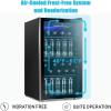 imageAntarctic Star 24 Bottle Wine CoolerCabinet Beverage Refrigerator Small Mini Wine Cellar Beer Soda Clear Glass Door Bar Fridge Quiet Operation Compressor Adjust Temp Control Freestanding 24 Cu ftSilver