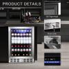 imageAntarctic Star 29 CuFt Beverage Refrigerator115 Can Beer Soda Wine Cooler Low Noise Transparent Glass Door Stainless Steel LED Light Safety Lock for Home and Bar 15 Inch51 CuFt