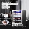 imageAntarctic Star 29 CuFt Beverage Refrigerator115 Can Beer Soda Wine Cooler Low Noise Transparent Glass Door Stainless Steel LED Light Safety Lock for Home and Bar 15 Inch51 CuFt