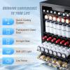 imageAntarctic Star 51 CuFt Beverage Refrigerator166 Can Wine CoolerLow NoiseTransparent Glass Door Efficient Cooling System with Safety Lock for Home Bar Office 24 Inch Stainless Steel Silver