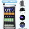 imageAntarctic Star Beverage Refrigerator Cooler 120 Can Glass Door Mini Fridge for Soda Cola Beer or Wine Constant Glass Door Small Drink Dispenser Clear Front Door for Home Bar 32cuftSilver