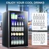 imageAntarctic Star Beverage Refrigerator Cooler 120 Can Glass Door Mini Fridge for Soda Cola Beer or Wine Constant Glass Door Small Drink Dispenser Clear Front Door for Home Bar 32cuftBlack
