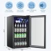imageAntarctic Star Beverage Refrigerator Cooler 120 Can Glass Door Mini Fridge for Soda Cola Beer or Wine Constant Glass Door Small Drink Dispenser Clear Front Door for Home Bar 32cuftBlack