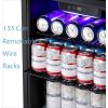 imageAntarctic Star Beverage Refrigerator Cooler68 Can 16 Bottle Mini Fridge for Soda Beer Wine ChampagneGlass Door Drink Dispenser Knob Controlfor Home and Bar17CuFtBlackSilver