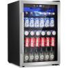imageAntarctic Star Beverage Refrigerator Cooler68 Can 16 Bottle Mini Fridge for Soda Beer Wine ChampagneGlass Door Drink Dispenser Knob Controlfor Home and Bar17CuFtBlackSilver