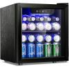 imageAntarctic Star Beverage Refrigerator Cooler68 Can 16 Bottle Mini Fridge for Soda Beer Wine ChampagneGlass Door Drink Dispenser Knob Controlfor Home and Bar17CuFtBlackBlack