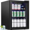 imageAntarctic Star Beverage Refrigerator Cooler68 Can 16 Bottle Mini Fridge for Soda Beer Wine ChampagneGlass Door Drink Dispenser Knob Controlfor Home and Bar17CuFtBlackBlack