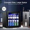 imageAntarctic Star Beverage Refrigerator Cooler68 Can 16 Bottle Mini Fridge for Soda Beer Wine ChampagneGlass Door Drink Dispenser Knob Controlfor Home and Bar17CuFtBlackBlack