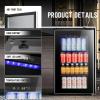 imageAntarctic Star Beverage Refrigerator Cooler68 Can 16 Bottle Mini Fridge for Soda Beer Wine ChampagneGlass Door Drink Dispenser Knob Controlfor Home and Bar17CuFtBlackBlack