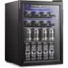 imageAntarctic Star Beverage Refrigerator Cooler68 Can 16 Bottle Mini Fridge for Soda Beer Wine ChampagneGlass Door Drink Dispenser Knob Controlfor Home and Bar17CuFtBlackBlack