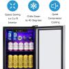 imageAntarctic Star Beverage Refrigerator Cooler68 Can 16 Bottle Mini Fridge for Soda Beer Wine ChampagneGlass Door Drink Dispenser Knob Controlfor Home and Bar17CuFtBlackSilver