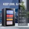 imageAntarctic Star Beverage Refrigerator Cooler68 Can 16 Bottle Mini Fridge for Soda Beer Wine ChampagneGlass Door Drink Dispenser Knob Controlfor Home and Bar17CuFtBlackBlack