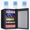 imageAntarctic Star Beverage Refrigerator Cooler68 Can 16 Bottle Mini Fridge for Soda Beer Wine ChampagneGlass Door Drink Dispenser Knob Controlfor Home and Bar17CuFtBlackBlack