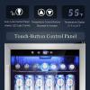 imageAntarctic Star Beverage Refrigerator Cooler68 Can 16 Bottle Mini Fridge for Soda Beer Wine ChampagneGlass Door Drink Dispenser Knob Controlfor Home and Bar17CuFtBlackSilver