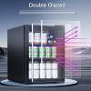 imageAntarctic Star Beverage Refrigerator Cooler68 Can 16 Bottle Mini Fridge for Soda Beer Wine ChampagneGlass Door Drink Dispenser Knob Controlfor Home and Bar17CuFtBlackBlack