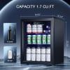 imageAntarctic Star Beverage Refrigerator Cooler68 Can 16 Bottle Mini Fridge for Soda Beer Wine ChampagneGlass Door Drink Dispenser Knob Controlfor Home and Bar17CuFtBlackBlack