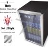 imageAntarctic Star Beverage Refrigerator Cooler68 Can 16 Bottle Mini Fridge for Soda Beer Wine ChampagneGlass Door Drink Dispenser Knob Controlfor Home and Bar17CuFtBlackSilver