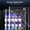 imageAntarctic Star Beverage Refrigerator Cooler68 Can 16 Bottle Mini Fridge for Soda Beer Wine ChampagneGlass Door Drink Dispenser Knob Controlfor Home and Bar17CuFtBlackBlack
