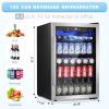 imageAntarctic Star Beverage Refrigerator Cooler68 Can 16 Bottle Mini Fridge for Soda Beer Wine ChampagneGlass Door Drink Dispenser Knob Controlfor Home and Bar17CuFtBlackSilver