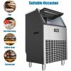 imageAntarctic Star Commercial Ice Makers Machine Stainless Steel Makers 200 Lbs of Ice Per 24H with 48 Pounds Storage Capacity Ice Cubes Freestanding PartyBarRestaurant Scoop Connection Hose Silver