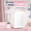 imageAntarctic Star Compact Refrigerator Portable Mini Fridge Skin Care 4L Capacity6 Cans for Bedroom Car Office ampamp Dorm Small Cooler for Cosmetics Beverage and Food BlackWhite Mirror