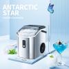 imageAntarctic Star Countertop Ice Maker Portable Ice Machine AutomaticCleaning Ice Makers 34Lbs24H Pebble Portable Ice Machine with Ice Scoop for Home Kitchen Bar Party GreySILVER