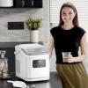 imageAntarctic Star Countertop Ice Maker Portable Ice Machine with Carry Handle 28Lbs24H 2 Sizes Bullet Ice 24H Timing 9 Cubes in 6 Mins OfficeKitchenBar WhiteWHITE