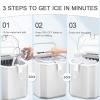imageAntarctic Star Countertop Ice Maker26lbs24Hrs9 Bullet Ice Cubes Every 6 MinutesSLSelfCleaning countertop ice Makers with Basket and ScoopPerfect for Home Kitchen RV Camping WhiteWhite