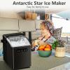 imageAntarctic Star Countertop Ice MakerPortable Ice Machine with Handle26 lbs Per Day 9 Ice Cubes in 6 MinsselfCleaning Ice Maker with Scoop and Basket for HomeKitchenCampingRVBlack