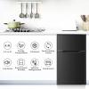 imageAntarctic Star Mini Compact Refrigerator 32 CuFt Separate Freezer Double 2Door Adjustable Removable Shelves for ApartmentDormOfficeBLACKBLACK