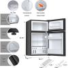 imageAntarctic Star Mini Compact Refrigerator 32 CuFt Separate Freezer Double 2Door Adjustable Removable Shelves for ApartmentDormOfficeBLACKBLACK