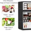imageAntarctic Star Mini Compact Refrigerator 32 CuFt Separate Freezer Double 2Door Adjustable Removable Shelves for ApartmentDormOfficeBLACKBLACK