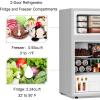 imageAntarctic Star Mini Compact Refrigerator 32 CuFt Separate Freezer Double 2Door Adjustable Removable Shelves for ApartmentDormOfficeBLACKGREY
