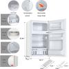 imageAntarctic Star Mini Compact Refrigerator 32 CuFt Separate Freezer Double 2Door Adjustable Removable Shelves for ApartmentDormOfficeBLACKWHITE