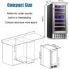 imageAntarctic Star Mini Fridge 15quot Wine Cooler Under Counter Beverage Refrigerator Beer Wine Fridge 28 Bottles Dual Zone Builtin Freestanding Stainless Steel DoubleLayer Tempered Glass Door chiller