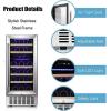 imageAntarctic Star Mini Fridge 15quot Wine Cooler Under Counter Beverage Refrigerator Beer Wine Fridge 28 Bottles Dual Zone Builtin Freestanding Stainless Steel DoubleLayer Tempered Glass Door chiller