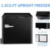imageAntarctic Star Mini Upright Freezer 23 cuft Compact freezer with Removable Shelves and Adjustable Thermostatfor HomeKitchenOfficeBlackBLACK