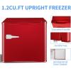 imageAntarctic Star Mini Upright Freezer 23 cuft Compact freezer with Removable Shelves and Adjustable Thermostatfor HomeKitchenOfficeBlackRED